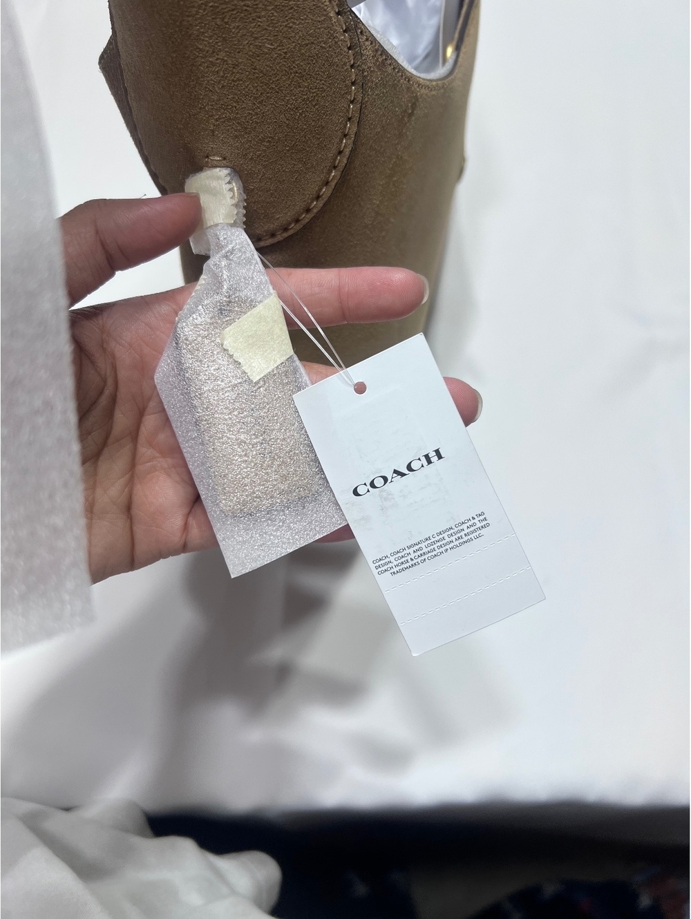Coach Suede Shoulder Bag in Chestnut Sand - Picture 7 of 9